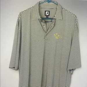FootJoy Black and White Striped Polo Shirt